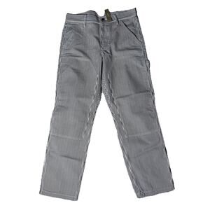 NEW Wallace & Barnes Carpenter Jeans Mens 31 x 30 Striped Double Knee Denim